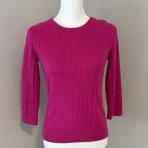 The Limited Magenta Cable Knit Sweater